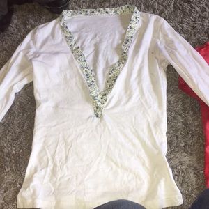 Small low cut check long sleeve